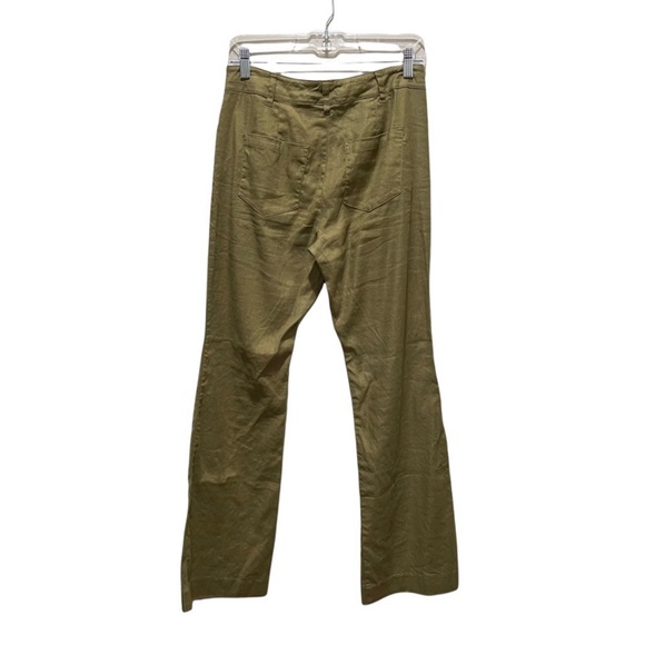 CABI Charlie Trouser Linen 5314R Olive Green Wide Leg Size 4 - Picture 5 of 5